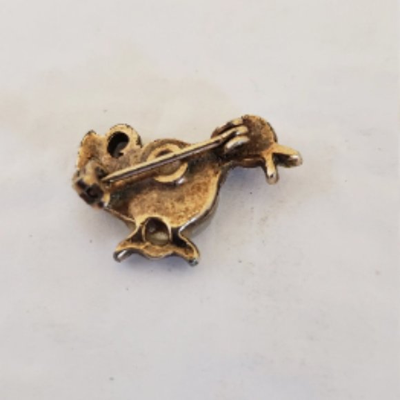 Vintage Baby Duck. Bird Brooch Gold tone. MOP Tiny Pin - Picture 3 of 4